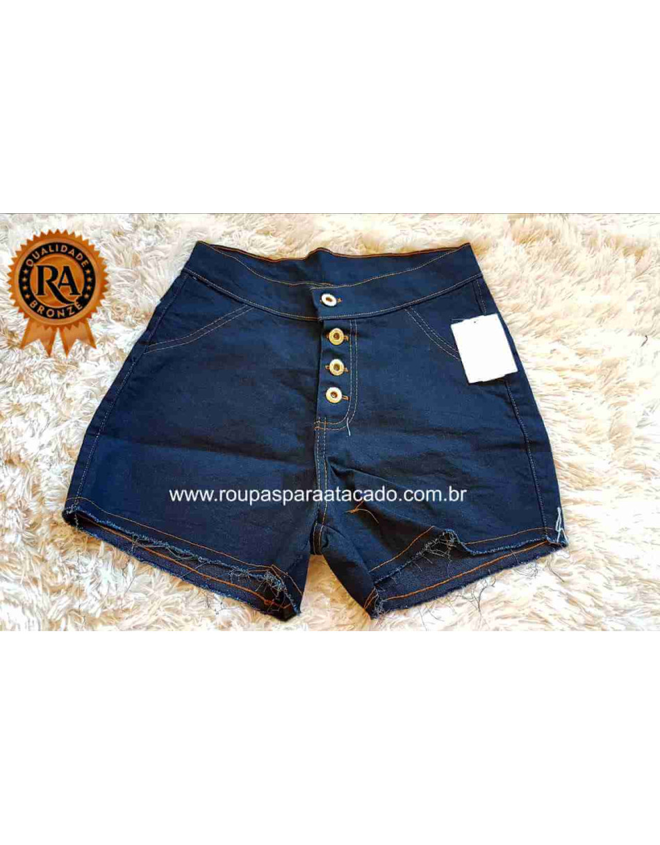 Short Jeans Curto Cintura Alta Feminino Basic