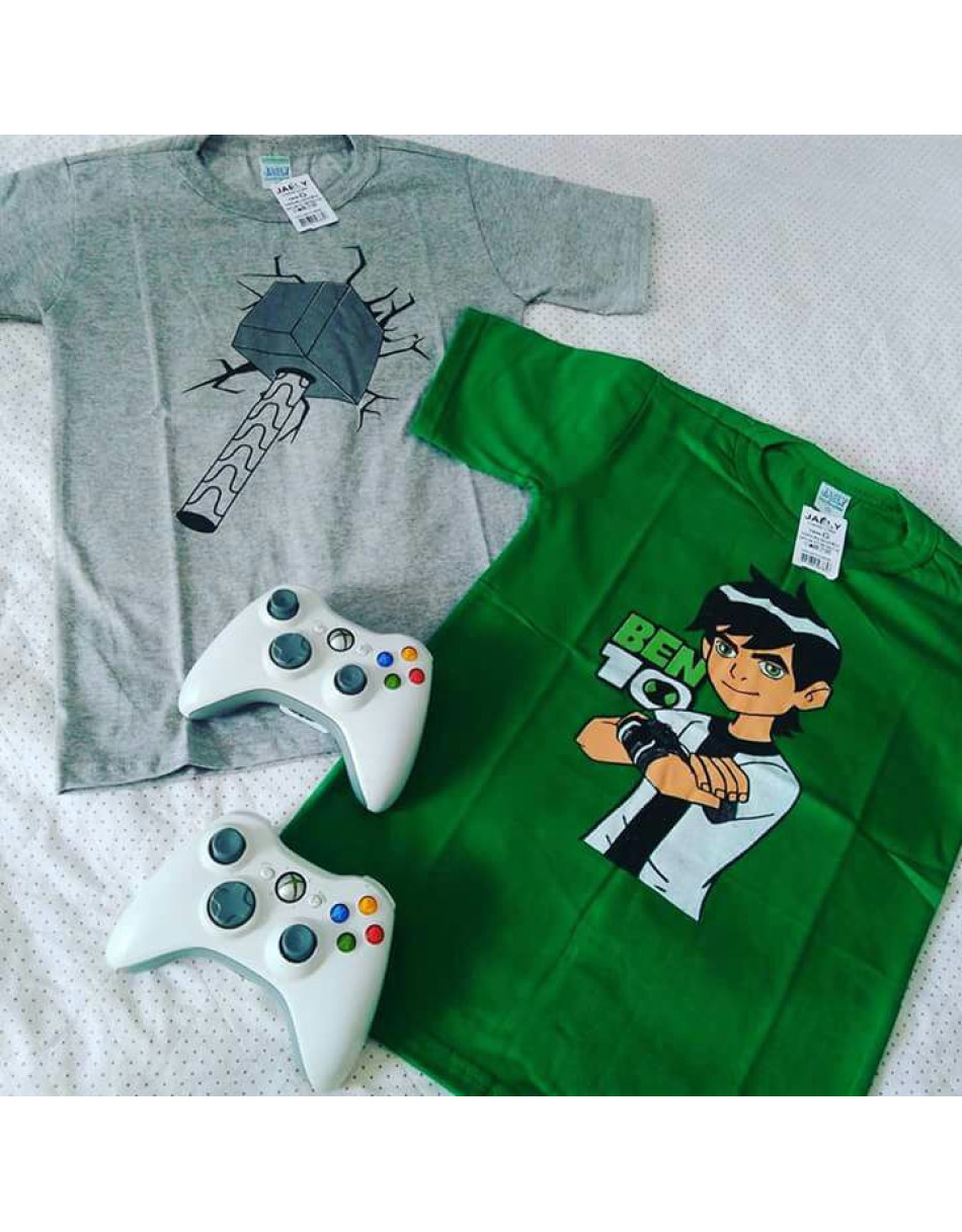 Camisa Algodão Infantil Personagens 3 a 9 anos