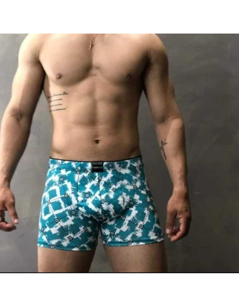 Cueca Boxer Microfibra Estampada Adulta