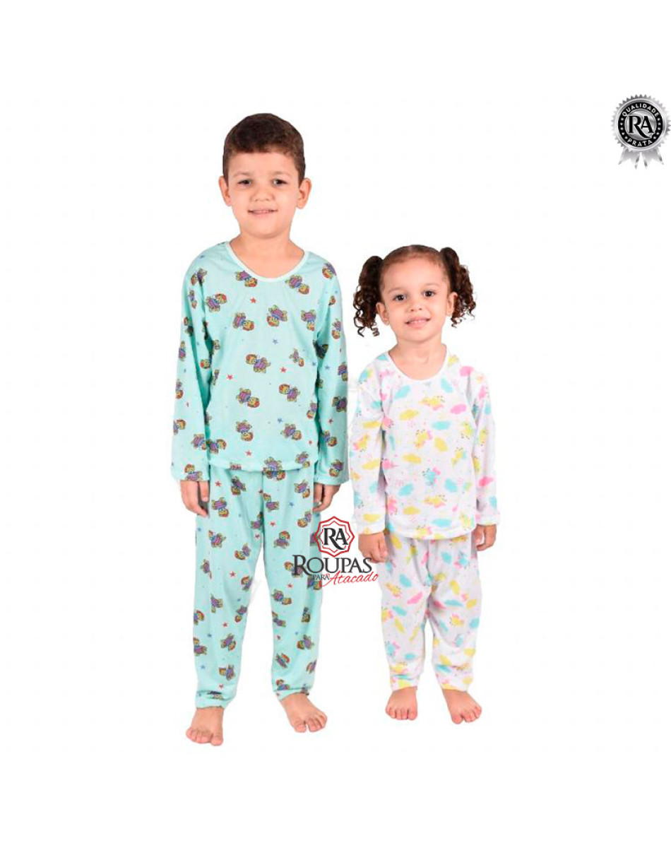 Pijama Manga Longa Infantil Estampado