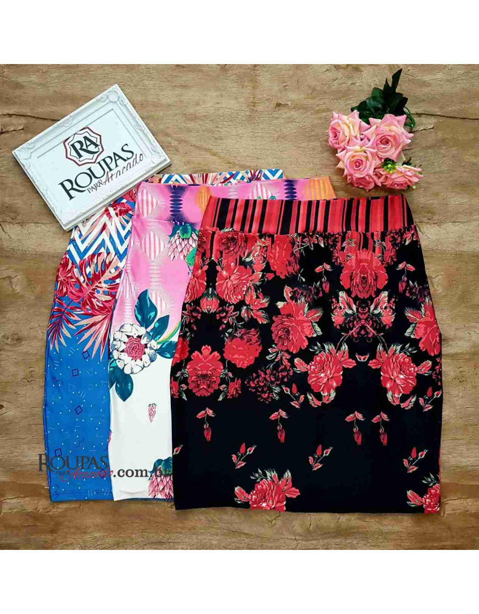 Saia Plus Size Estampada GG