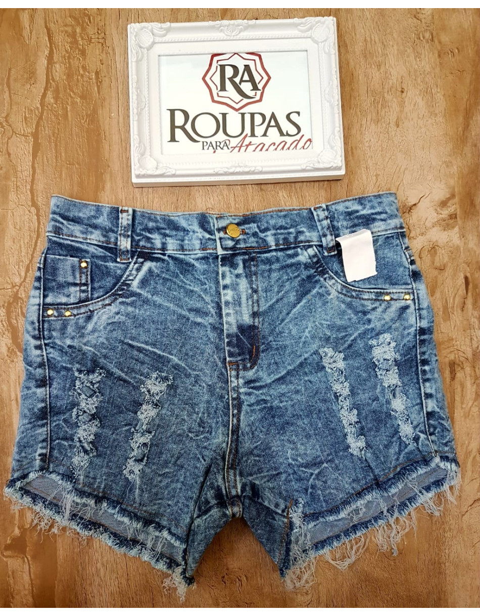 Short Jeans Feminino Cintura Alta