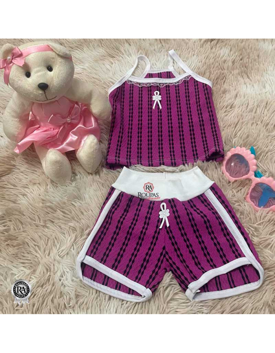 Conjunto Bebe alcinha estampada