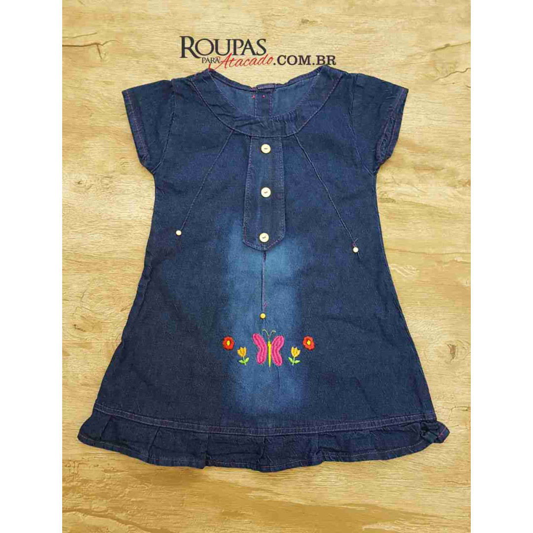 Vestido Jeans Infantil Vários Modelos P M e G