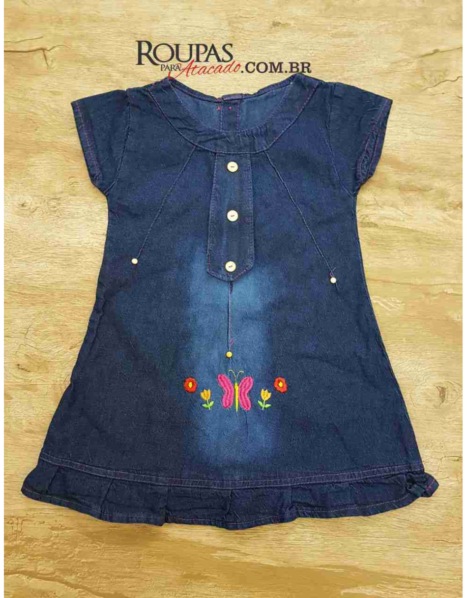 Vestido Jeans Infantil Vários Modelos P M e G