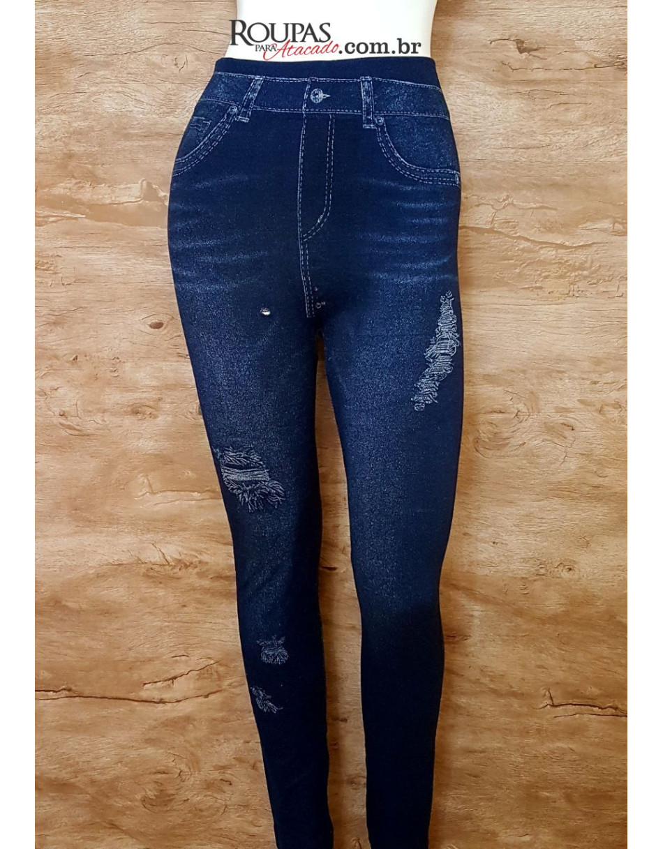 Calça Legging Jeans Fake