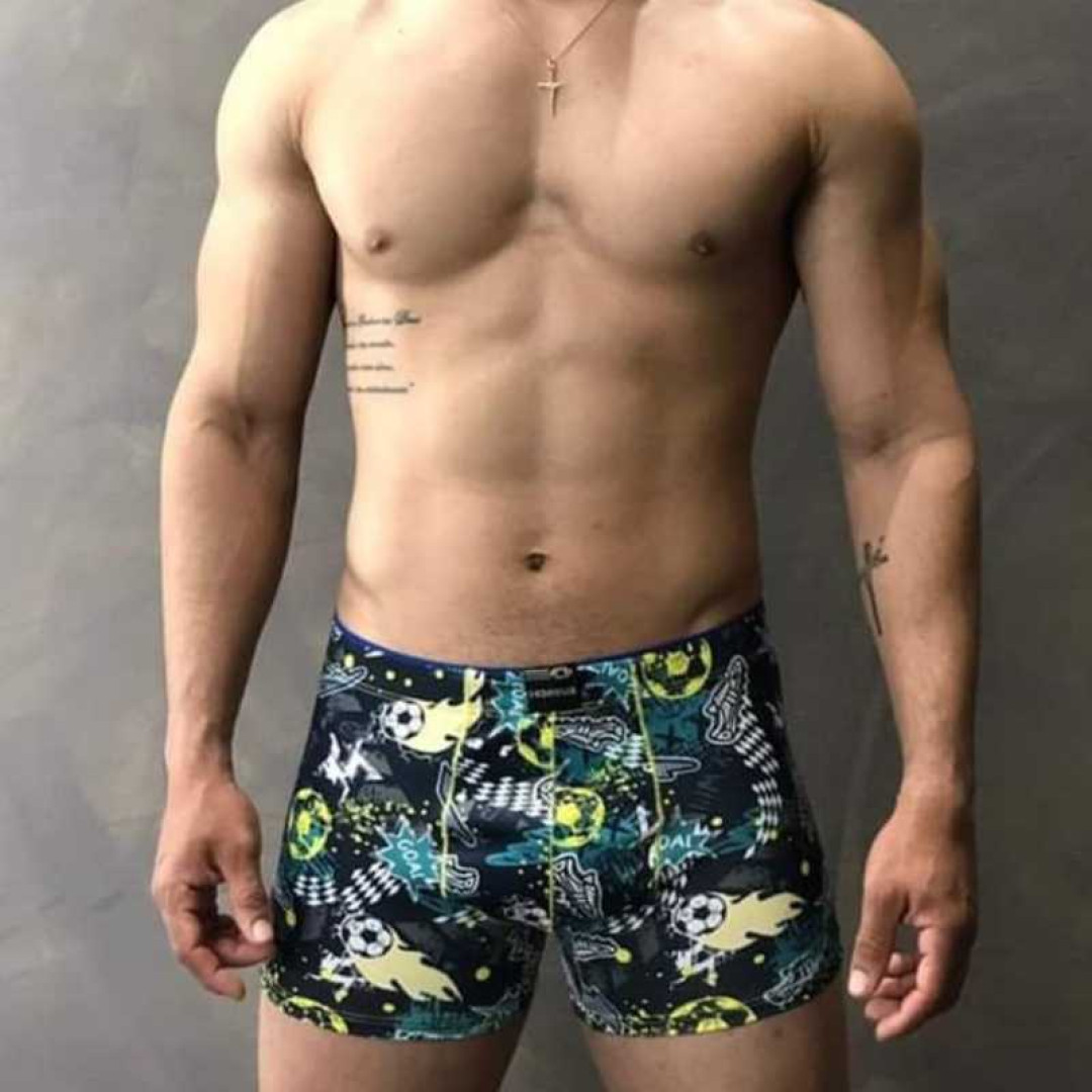 Cueca Boxer Microfibra Estampada Adulta