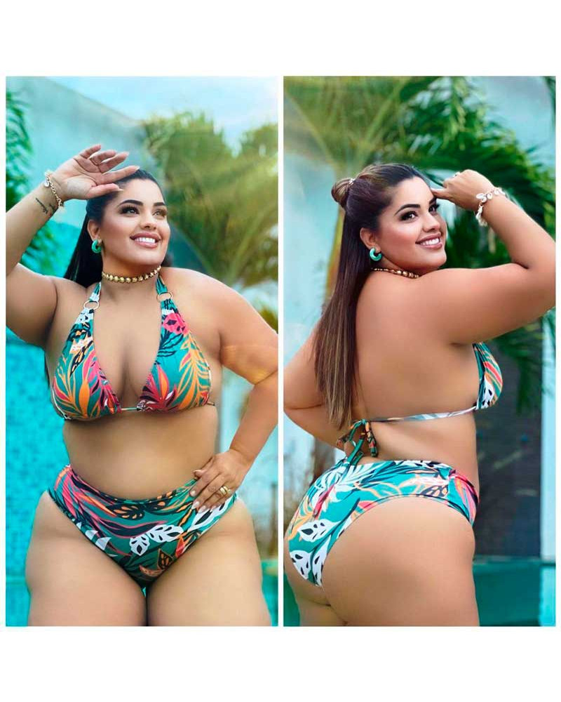 Biquíni Cortininha Argola Plus Size