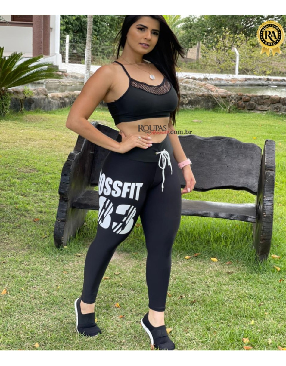 Conjunto Top E Calça Fitness com Detalhes 