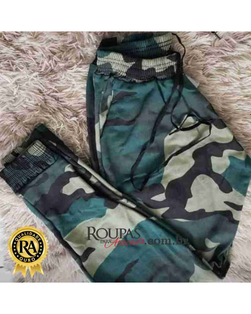 Calça Jogger Camuflada Moletom