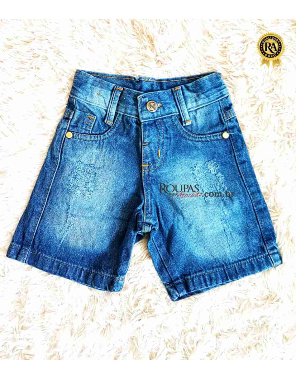 Bermuda Jeans Infantil Masculina 1 a 3 anos