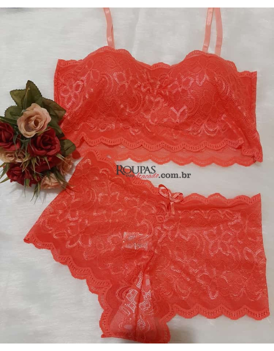 Conjunto Lingerie Cropped Carola com Calcinha