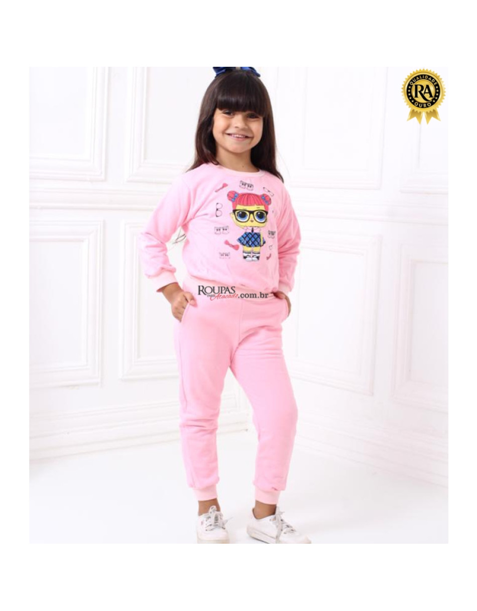 Conjunto Moletom Flanelado Infantil Feminino 