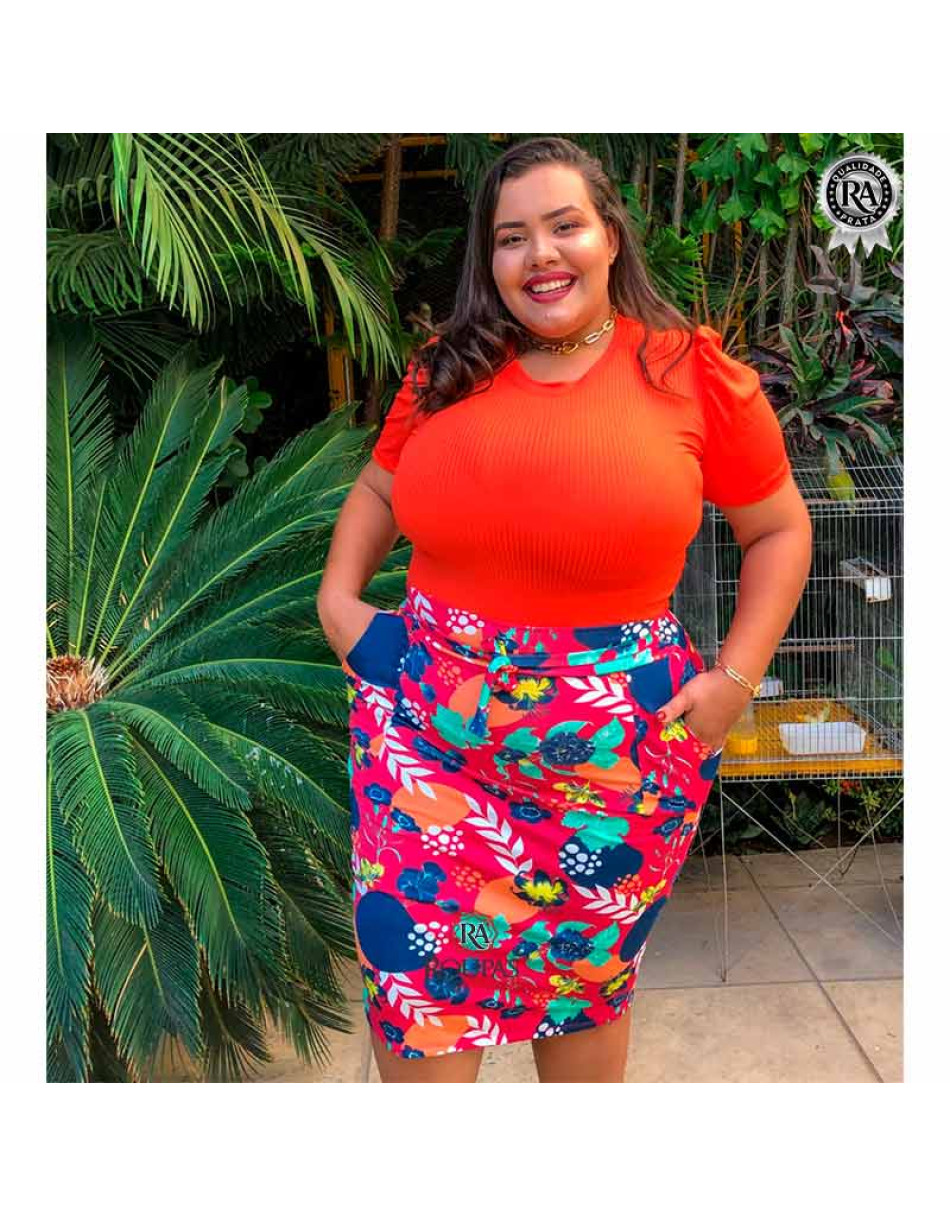 Saia Plus Size Estampada GG