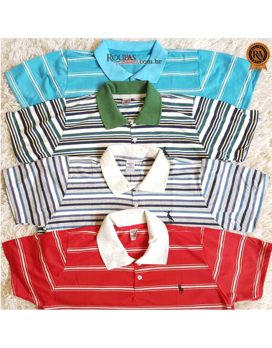 Camisa Polo Masculina Listrada