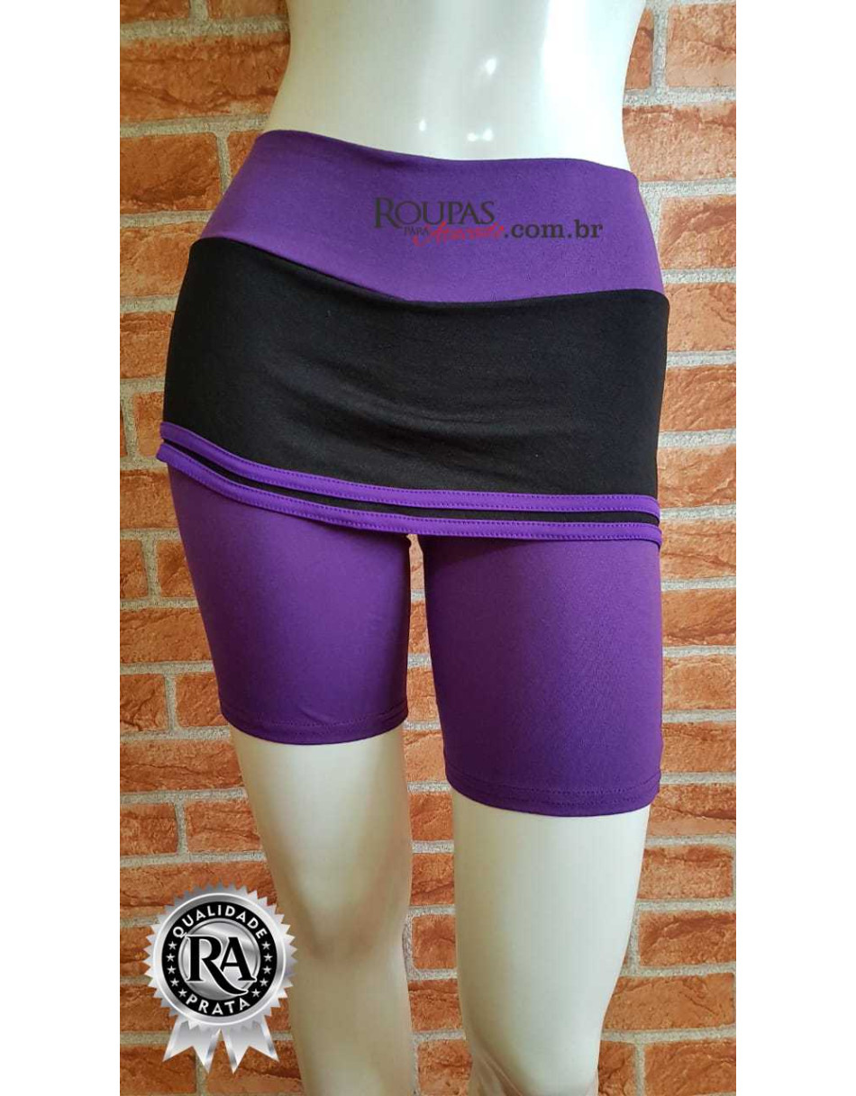 Short Fitness Cotton Com Saia M