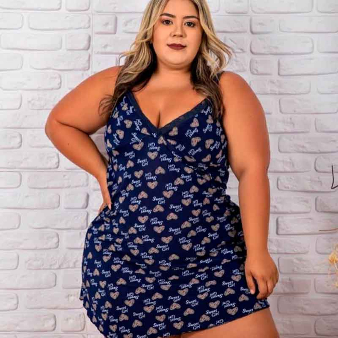 Camisola Plus Size Microfibra Estampada