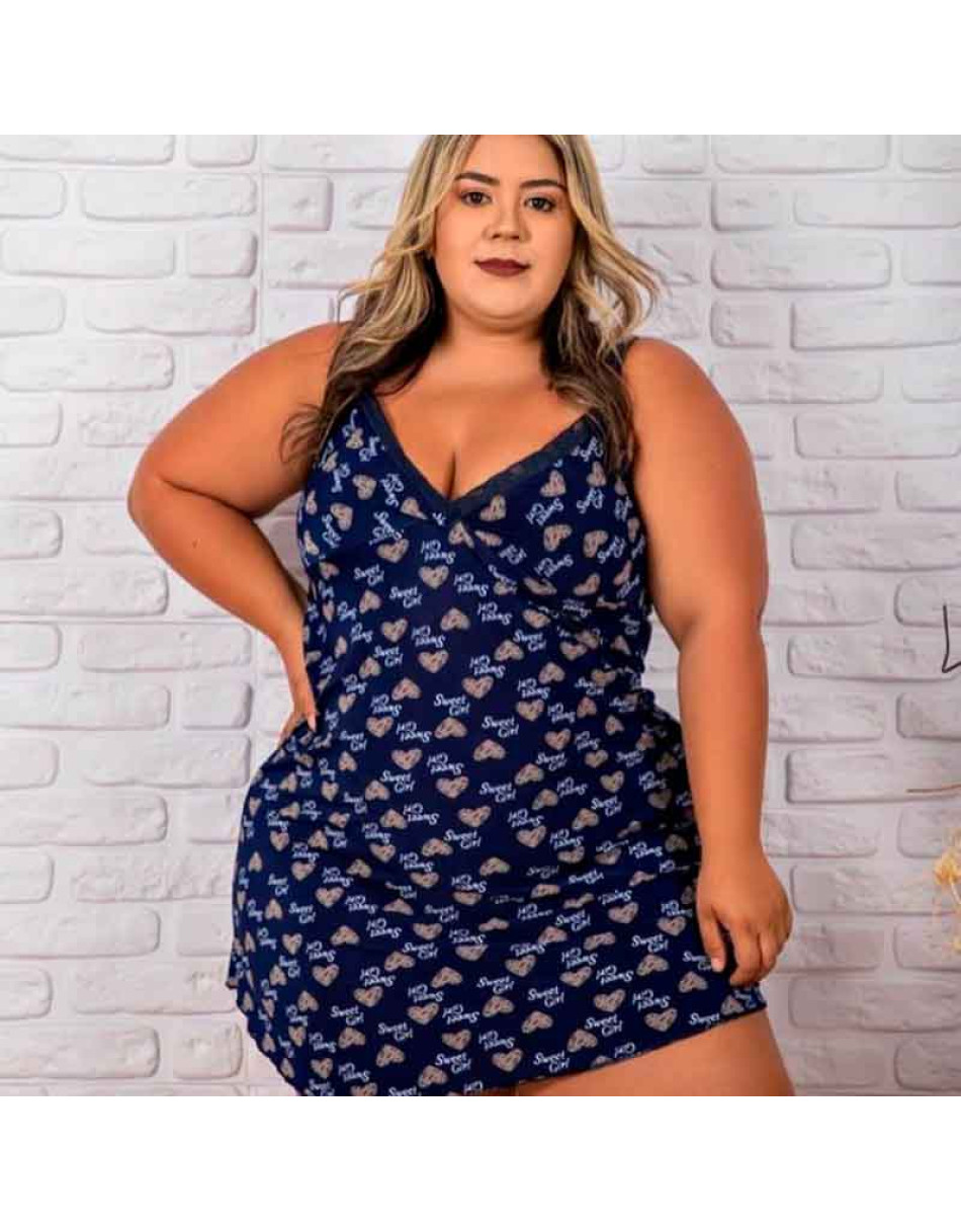 Camisola Plus Size Microfibra Estampada