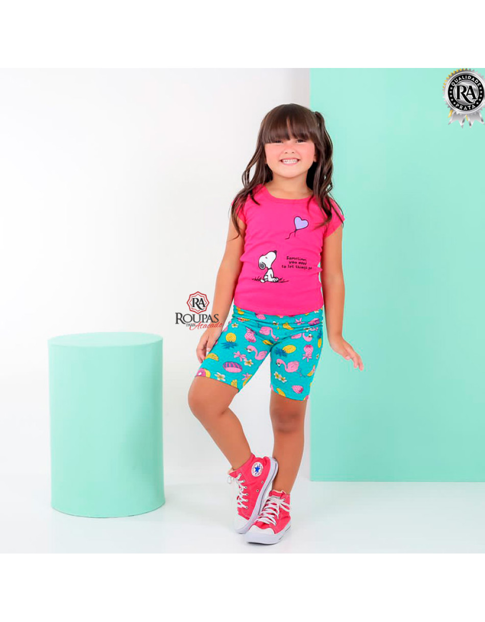 Conjunto Infantil Blusa E Short Lara