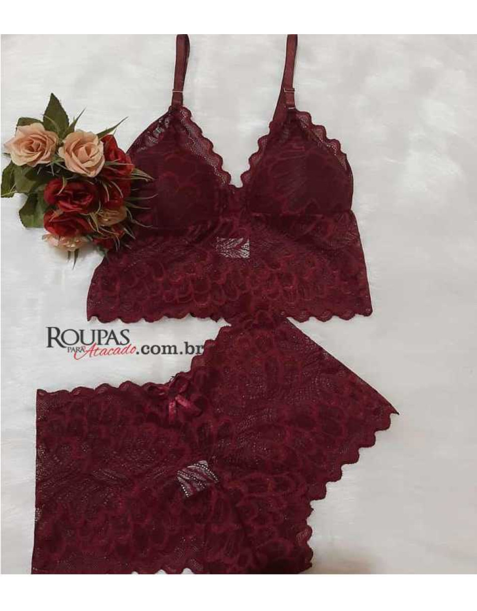 Conjunto Lingerie Espera Marido Com Bojo