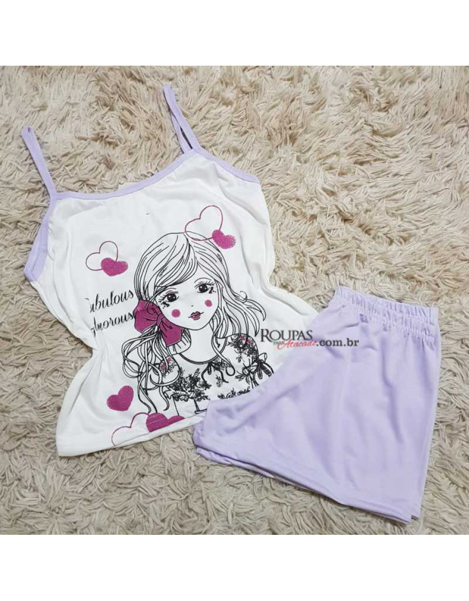 Baby Doll Feminino Adulto Malha