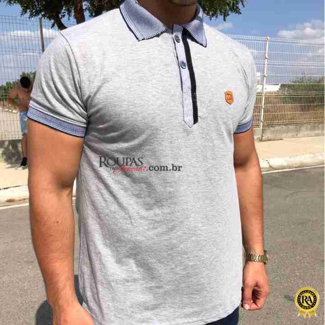 Camisa Polo Algodão Masculina com Bordado