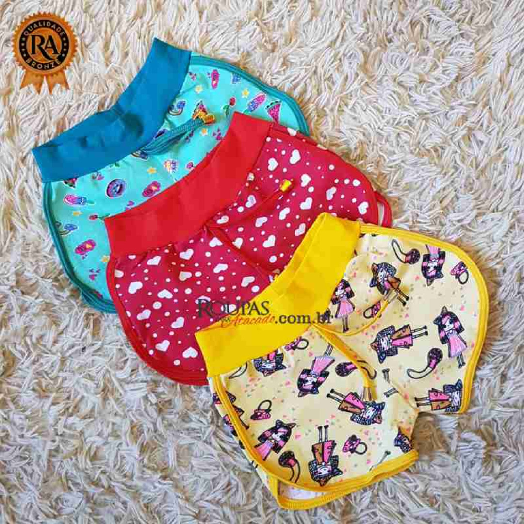 Short Infantil Estampado Em Cotton