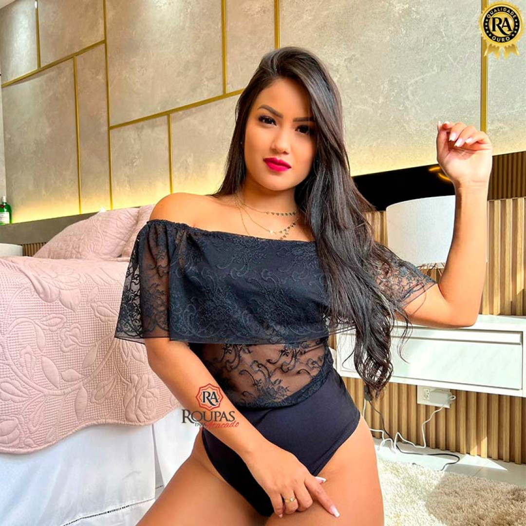 Body Feminino Com Renda Bruna