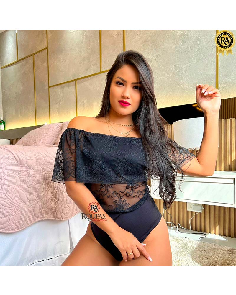 Body Feminino Com Renda Bruna