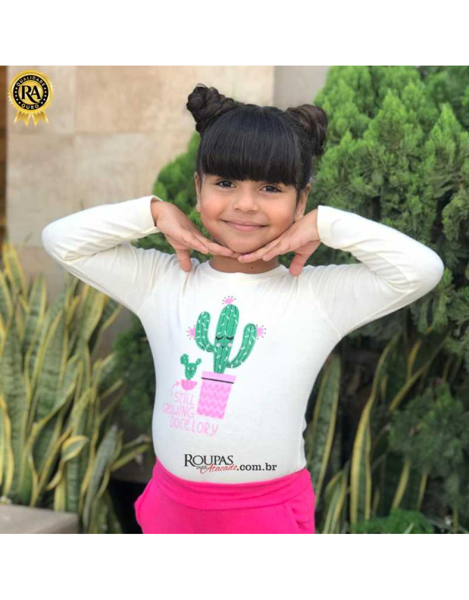 Blusa Manga Longa Infantil Cotton 