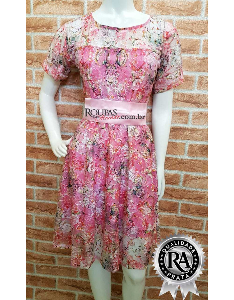 Vestido de Renda Estampado