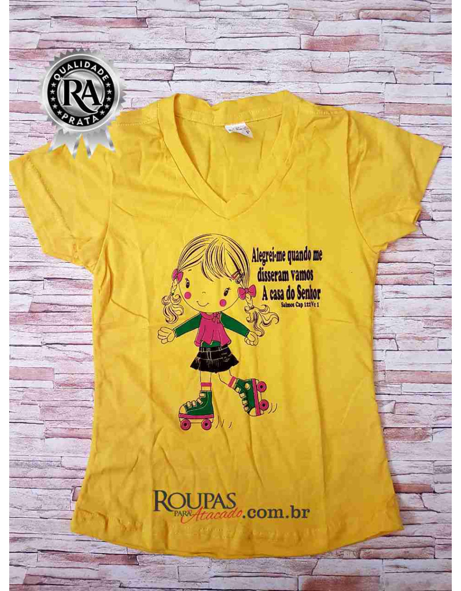 Blusa Baby Look Infantil Com Frases Evangelica