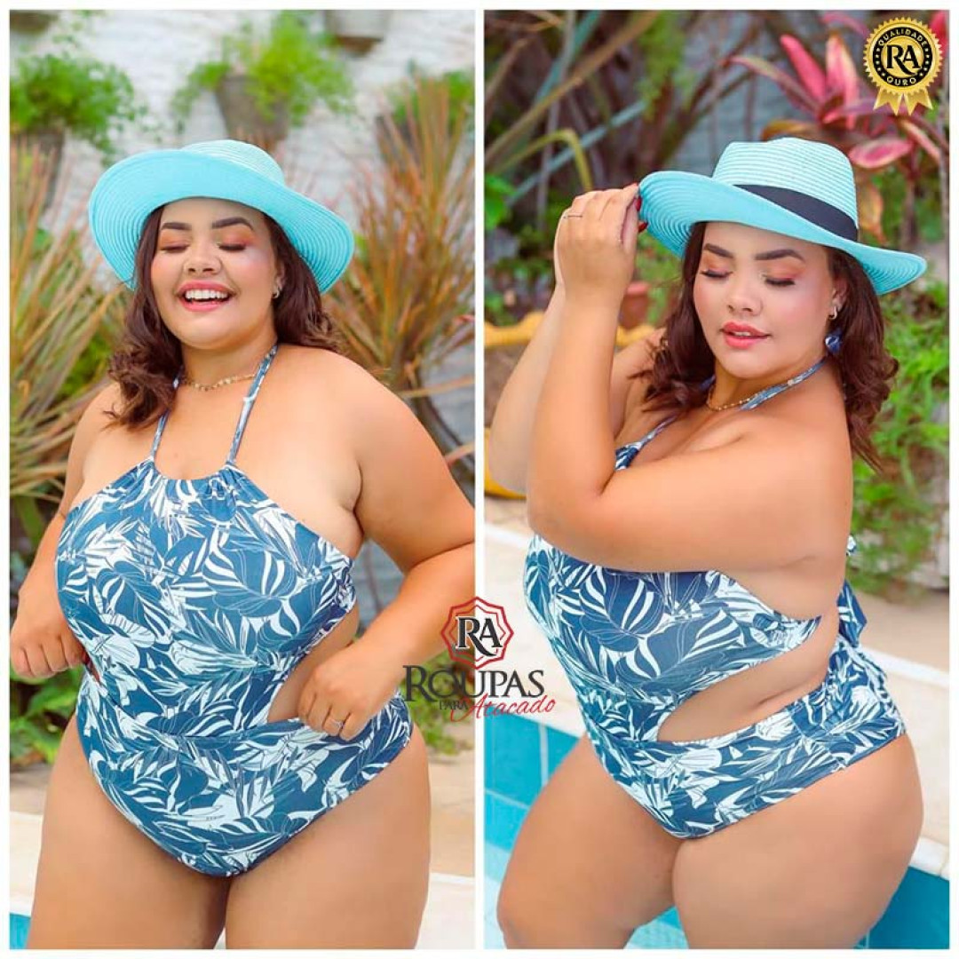 Maiô Alça Fina Estampado Plus Size