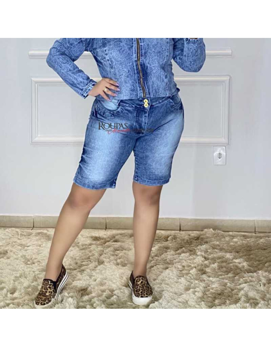 BERMUDA JEANS FEMININA PLUS SIZE