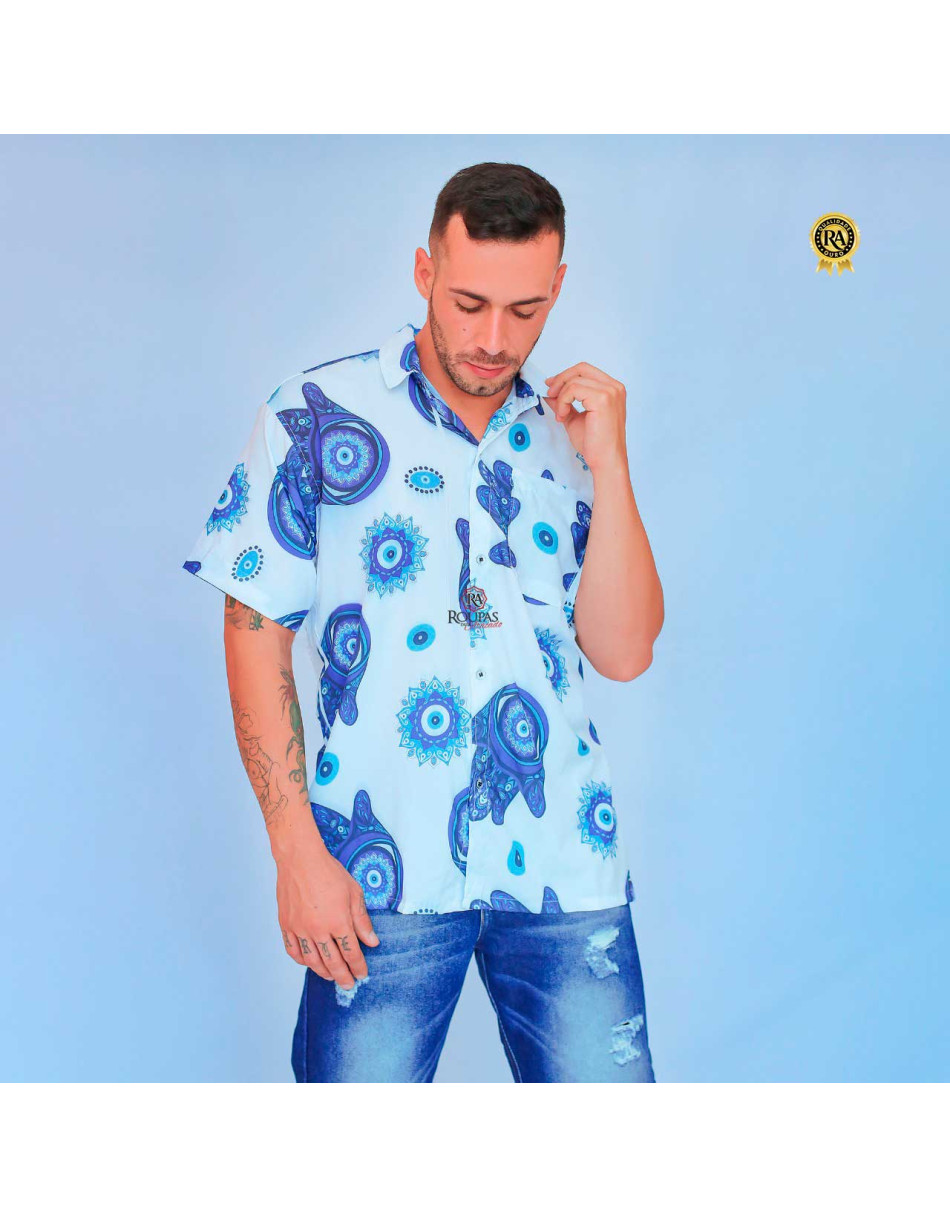 Camisa Social Masculina Floral