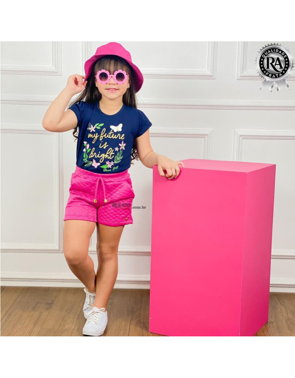 Short Infantil Matelassê Com Bolso