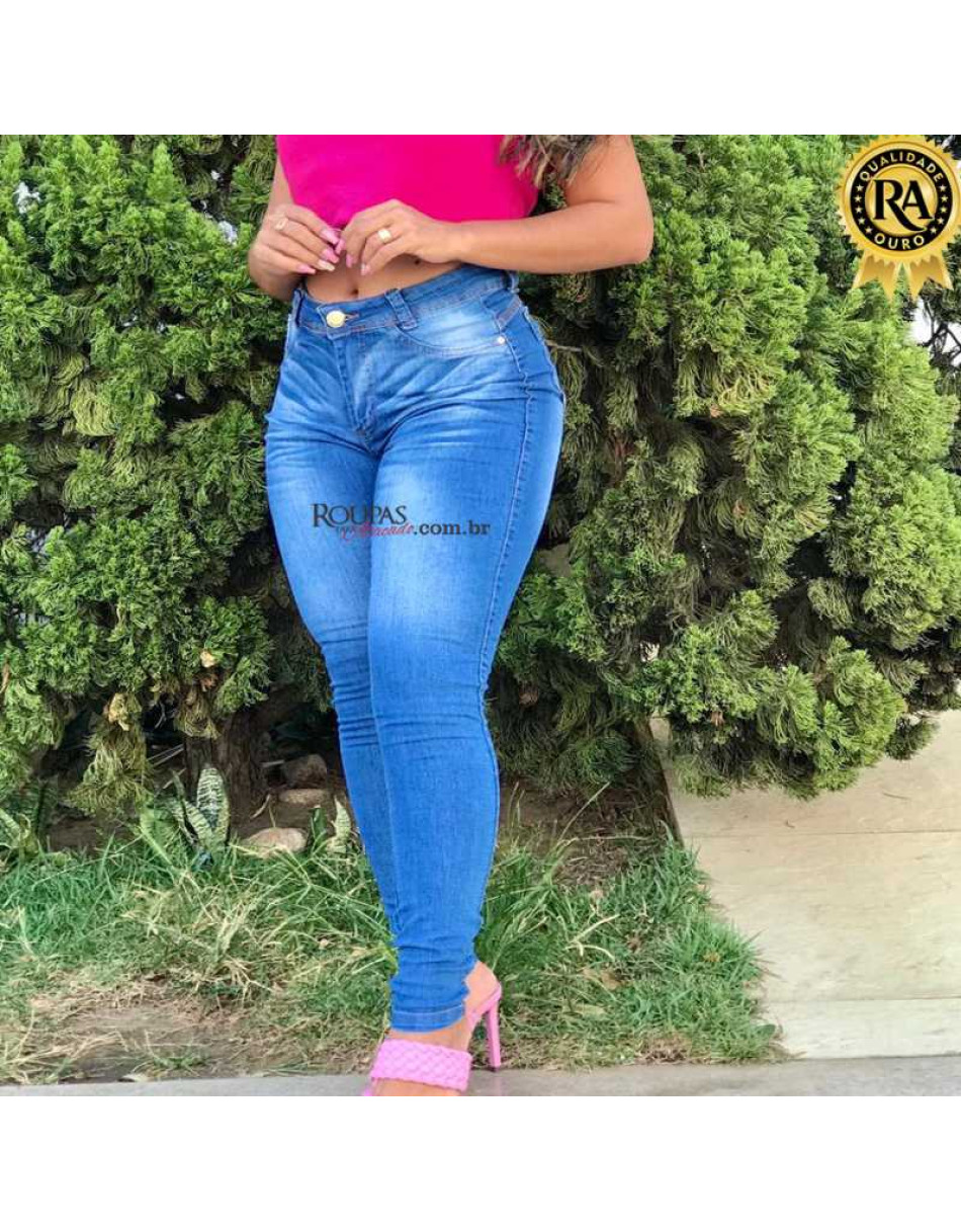 CALÇA JEANS FEMININA CINTURA ALTA