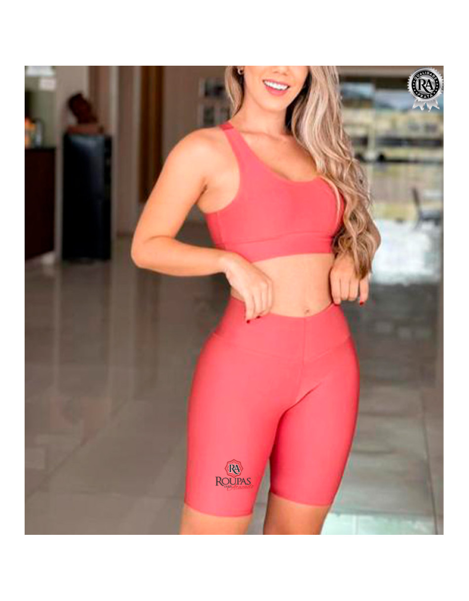 Conjunto Laiza Top E Bermuda Fitness Liso