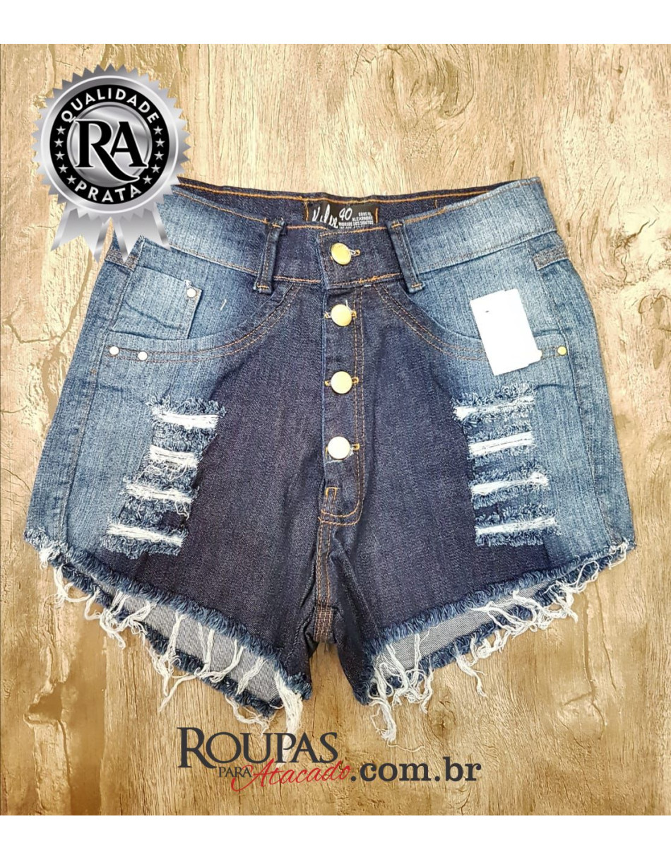 Short Jeans Feminino Cintura Alta