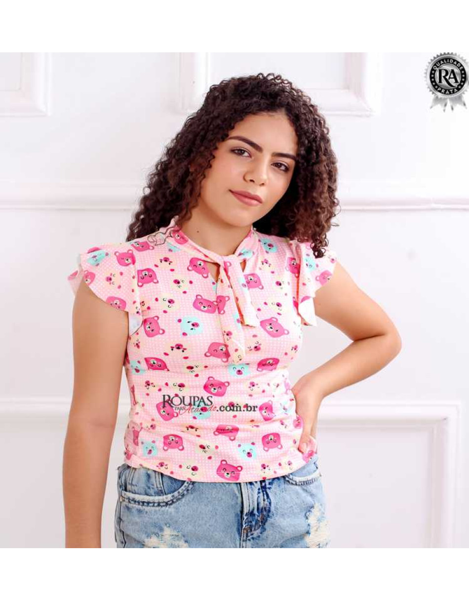 Blusa Modinha Juvenil Em Malha Leila