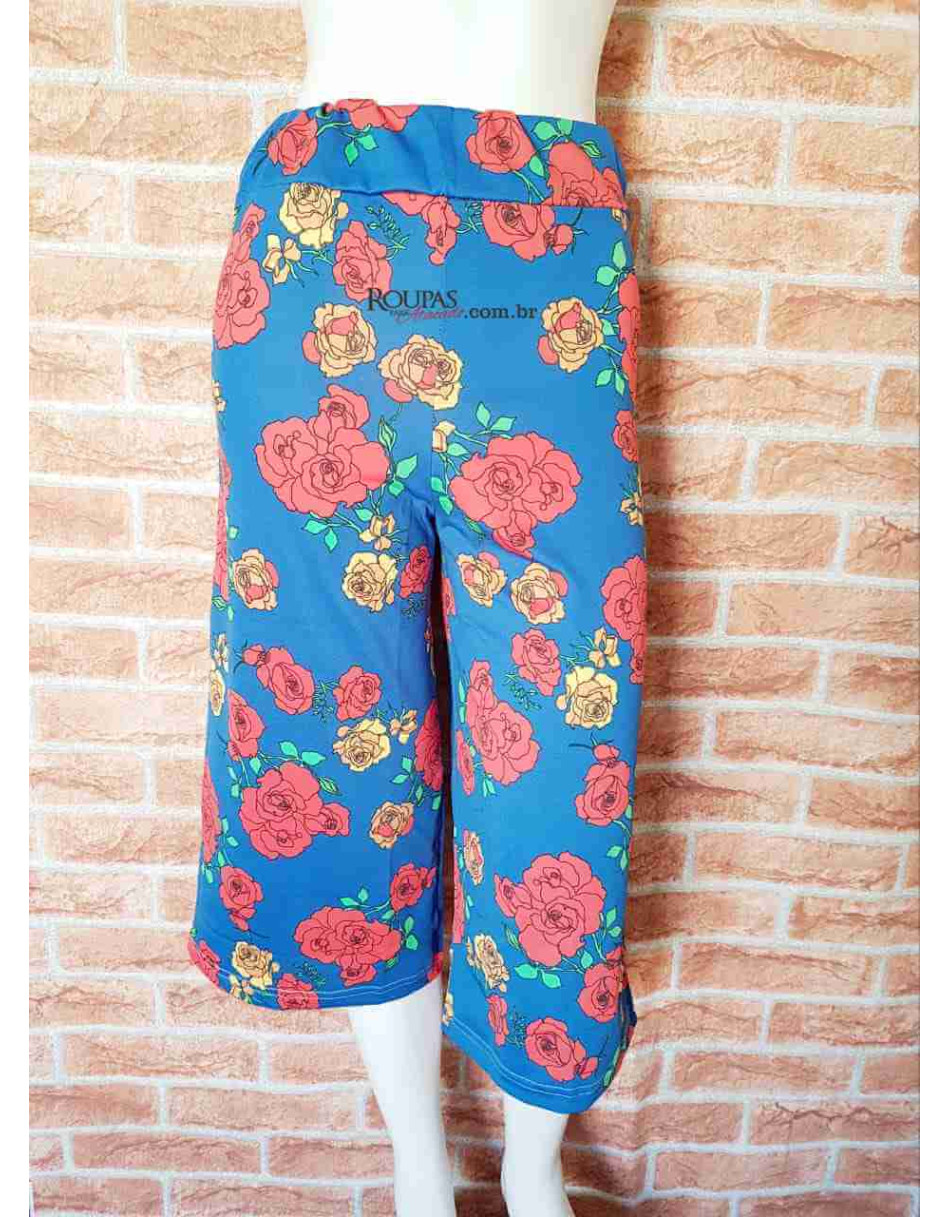 Calça Pantacourt Estampada