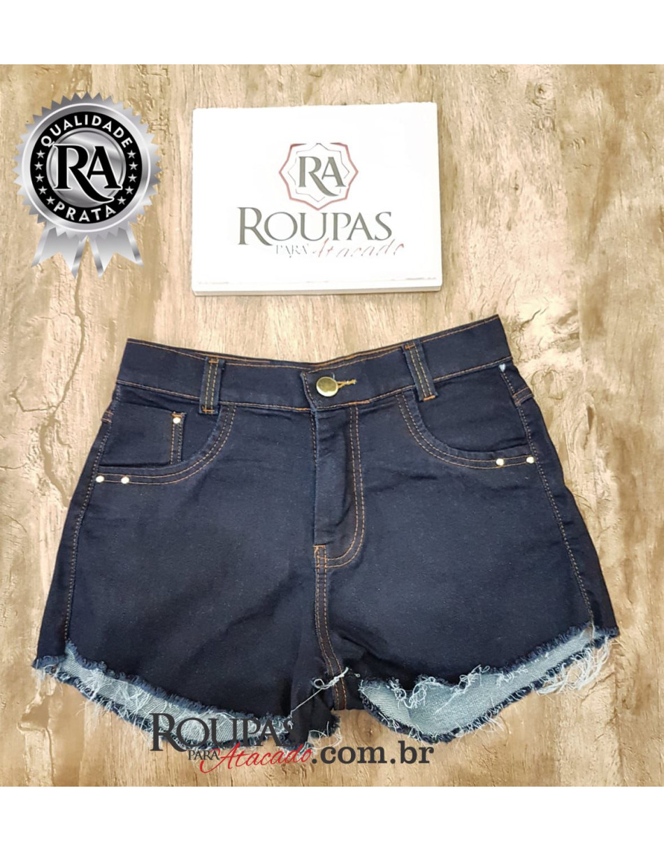 Short Jeans Feminino Cintura Alta