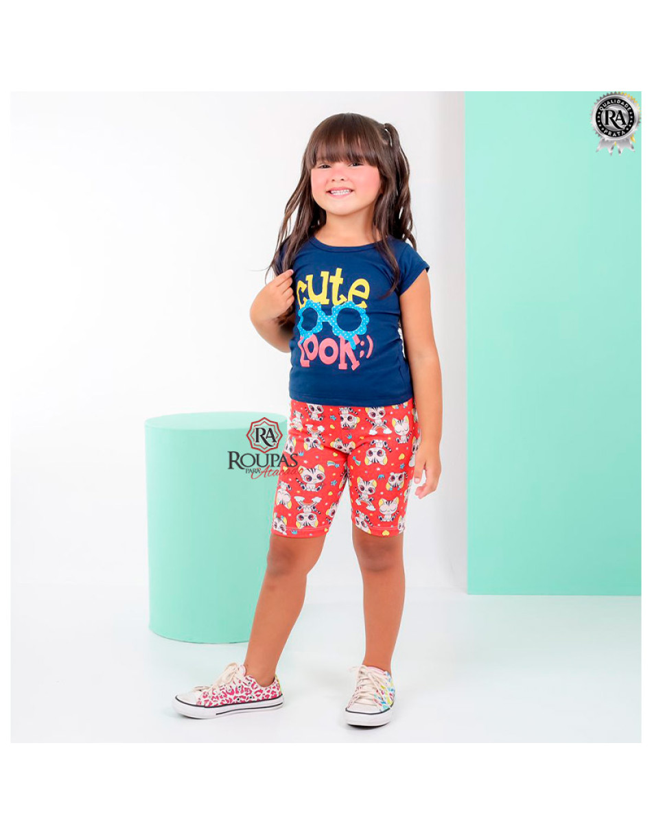 Conjunto Infantil Blusa E Short Lara