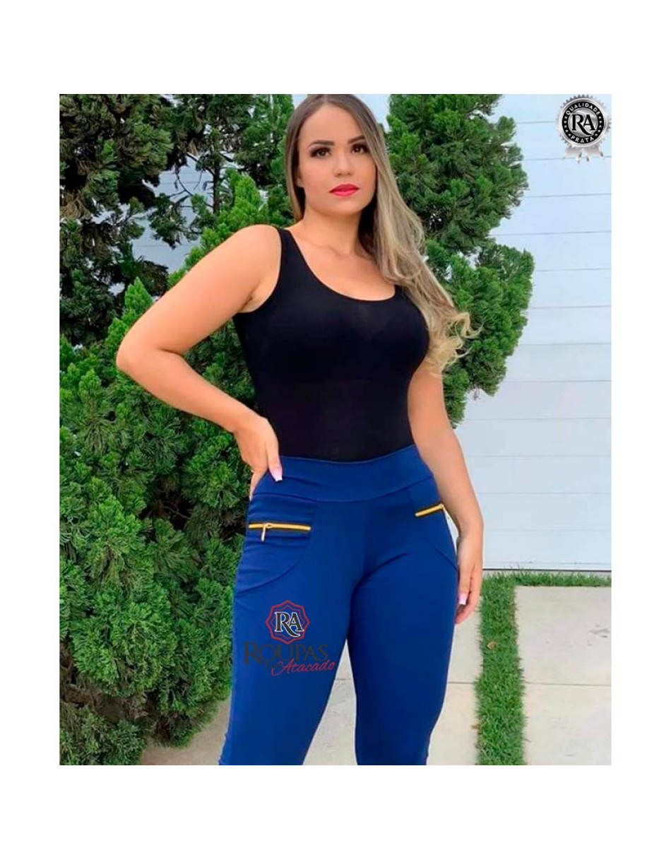 Calça Feminina Cacharrel Com Bolso E Zíper