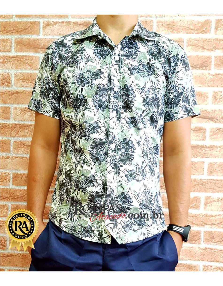 Camisa Social Masculina Floral