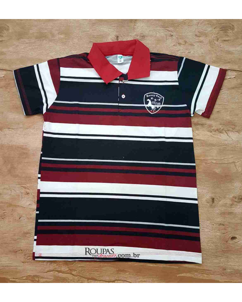 Camisa Polo Listrada Masculina adulta