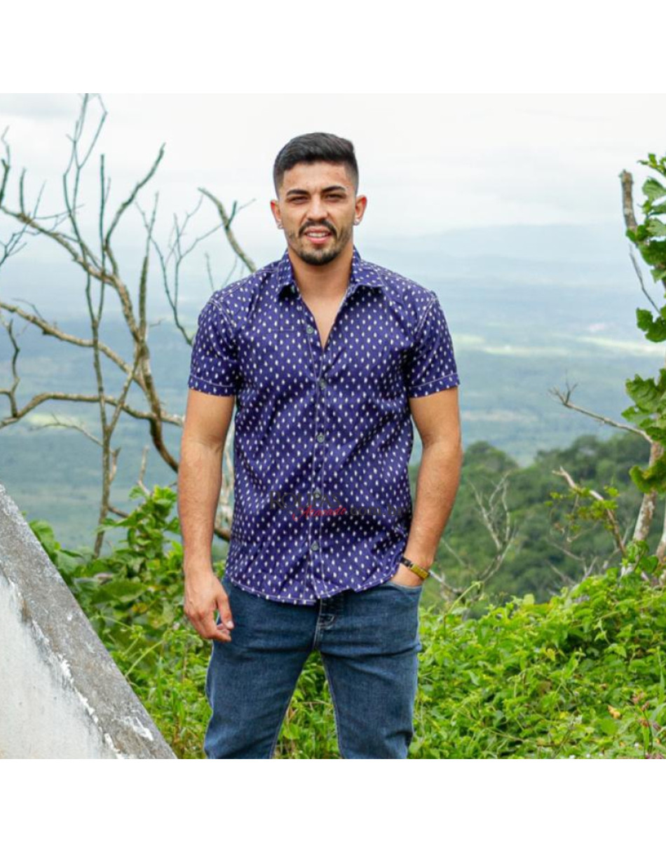 Camisa Social Masculina Estampada