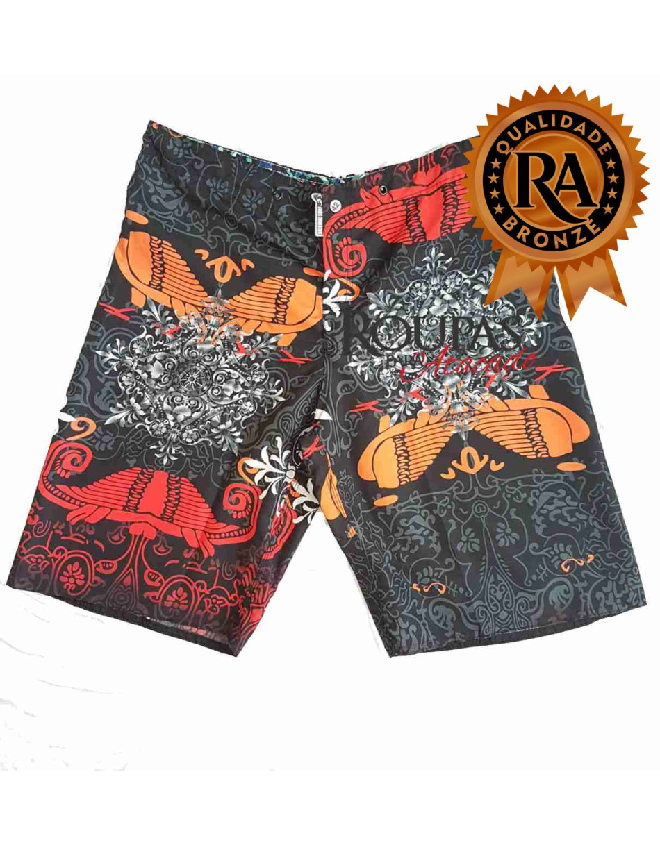 KIT Bermuda Tactel Praia Surf Adulto Estampada