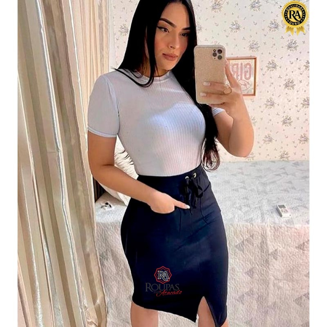 Saia Feminina Midi Moletom