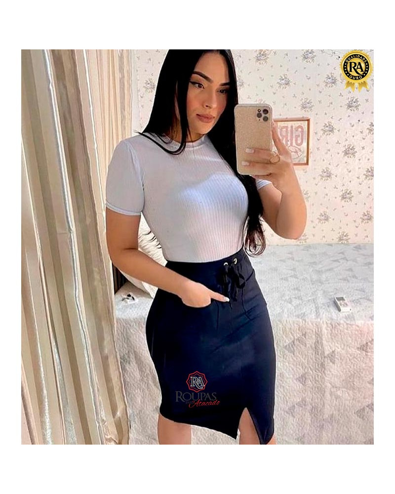 Saia Feminina Midi Moletom